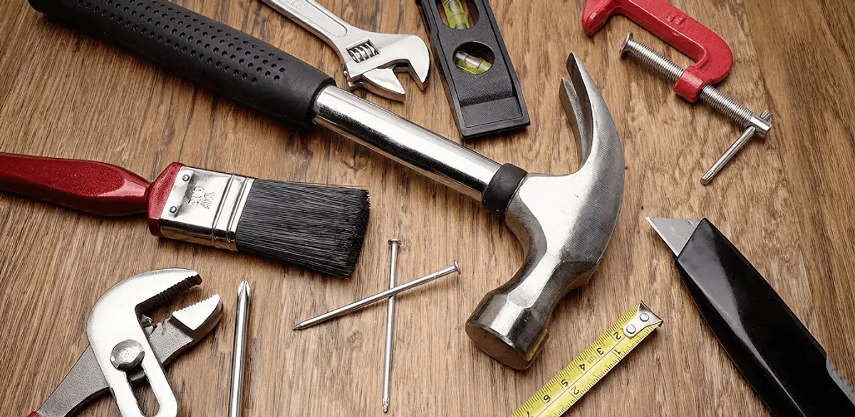 Handyman tools laid out for home repair and maintenance work in Chula Vista, CA